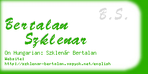 bertalan szklenar business card